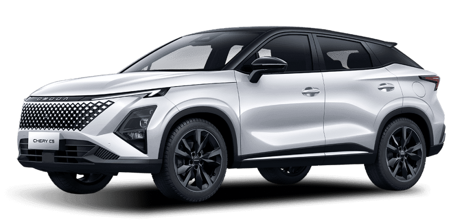 Tampilan mobil Chery C5 warna putih dari promo terbaik Chery Andalan Puri oleh sales Ryan Pangelah.